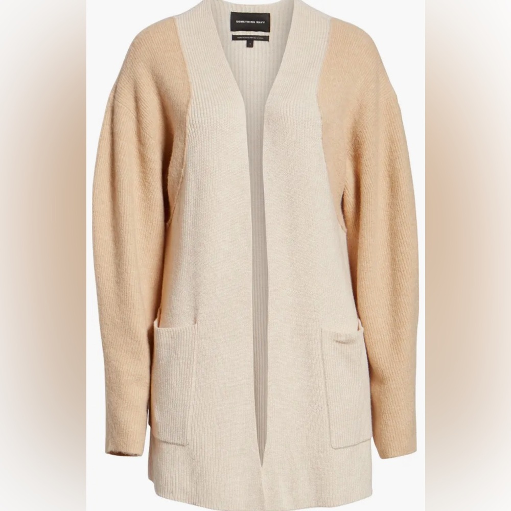 NWT Something Navy Blocked Cardigan - Size XXL